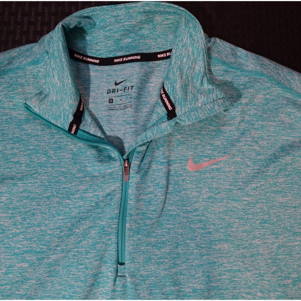 Nike Running Dri-FIT Quarter Zip Pullover Teal Heather AJ4660-311 Womens Medium - Picture 4 of 9